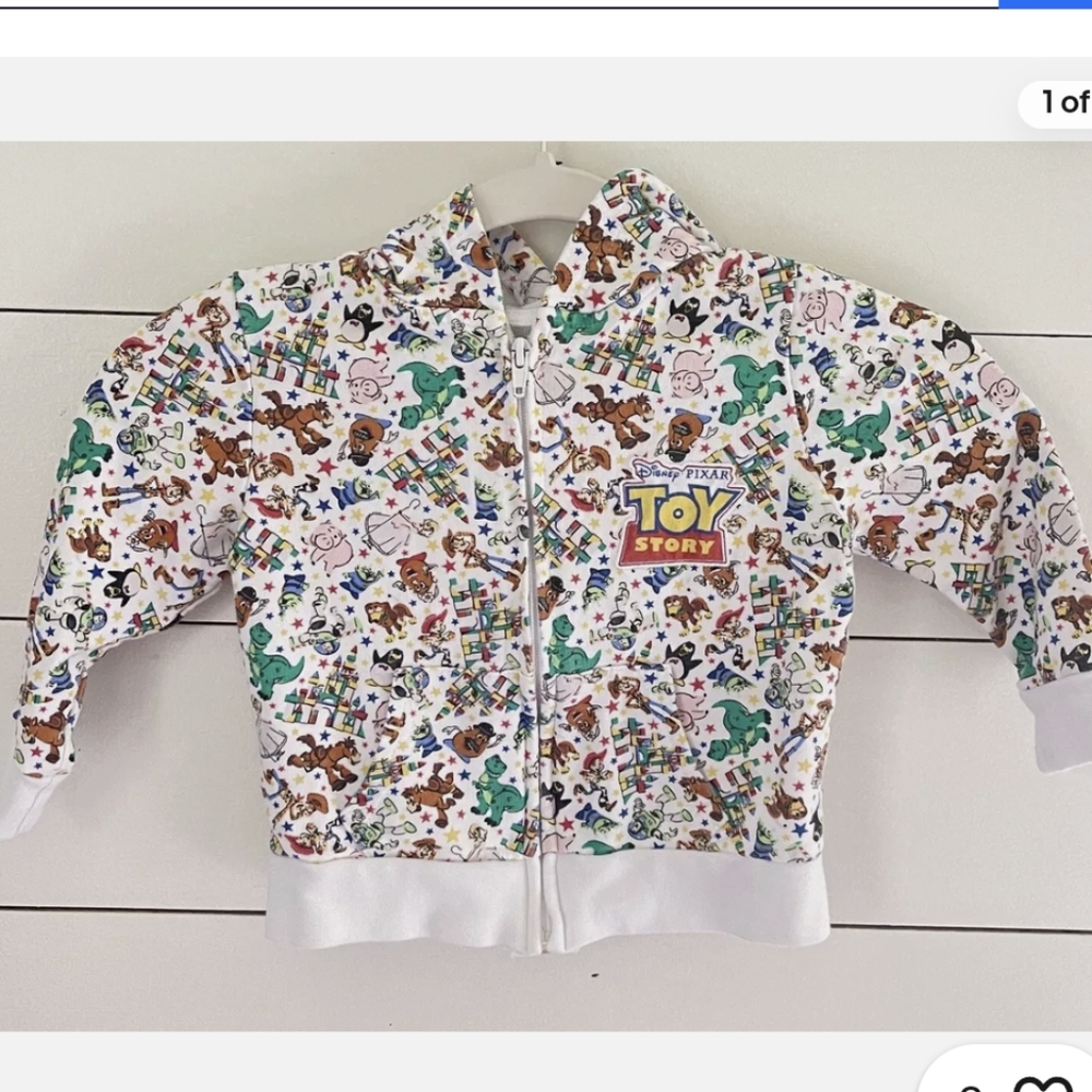 Disney Toy Story Hooded Zip Up Sweatshirt Kids Size S